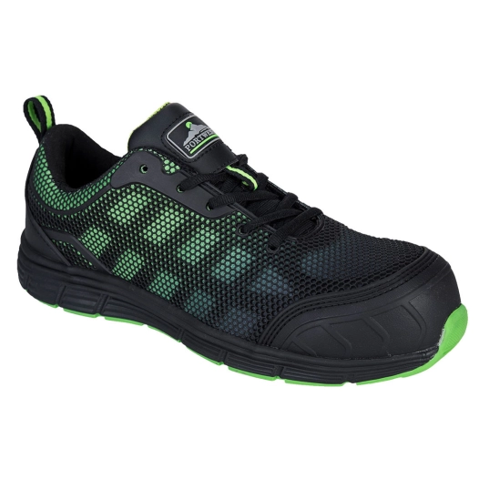 Chaussure Basse Portwest Compositelite Ogwen S1P couleur : Noir/Vert taille 46 - PORTWEST