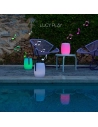 Lampe enceinte bluetooth poignée aluminium LED blanc/multicolore LUCY PLAY H31cm - télécommande