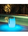 Lampe enceinte bluetooth poignée aluminium LED blanc/multicolore LUCY PLAY H31cm - télécommande