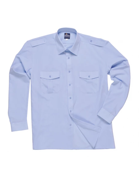 S102 Chemise Pilote M/L couleur : Bleu taille 175 - PORTWEST