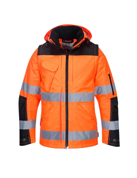 Blouson 3-en-1 Pro Hi-Vis couleur : Orange/Noir taille XXL - PORTWEST
