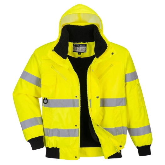 Blouson Bomber HiVis 3 en 1 couleur : Jaune taille M - PORTWEST