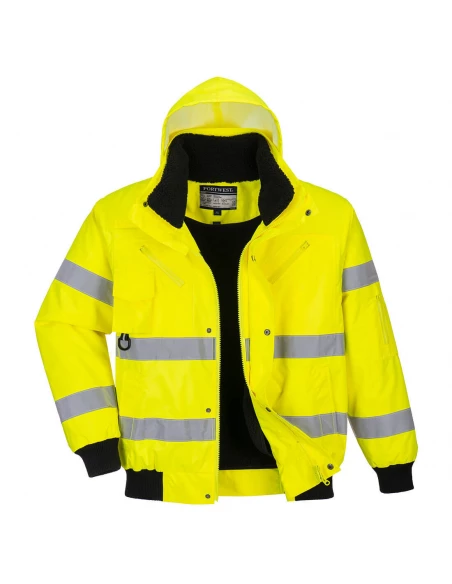 Blouson Bomber HiVis 3 en 1 couleur : Jaune taille M - PORTWEST