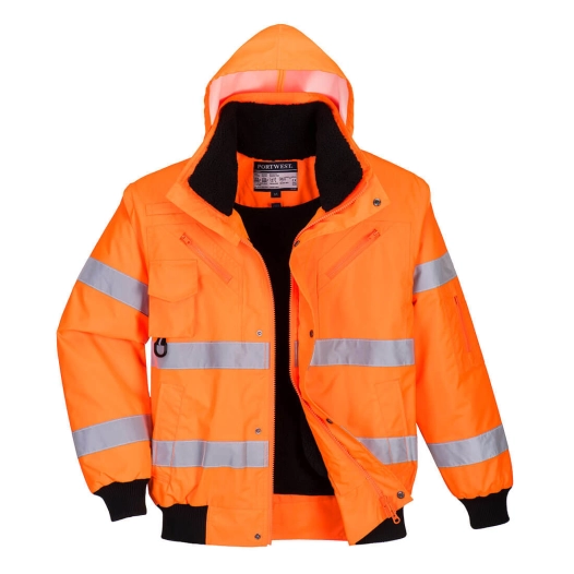 Blouson Bomber HiVis 3 en 1 couleur : Orange taille M - PORTWEST