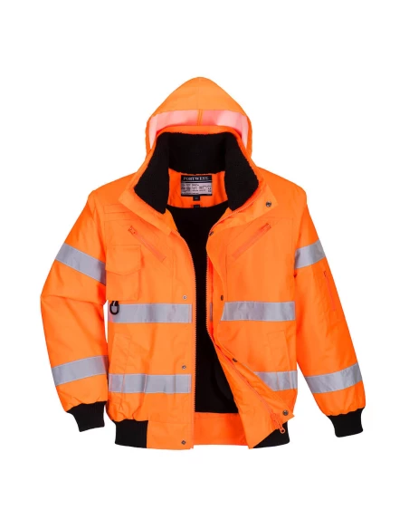 Blouson Bomber HiVis 3 en 1 couleur : Orange taille S - PORTWEST