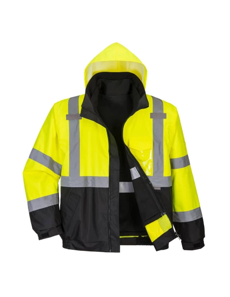 Blouson Haute Visibilité Premium 3 en 1 couleur : Jaune/Noir taille 5XL - PORTWEST