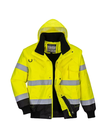 Blouson Haute-Visibilité bicolore couleur : Jaune/Noir taille L - PORTWEST
