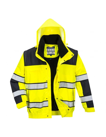 Blouson HiVis 3 en 1 couleur : Jaune/Noir taille 4XL - PORTWEST
