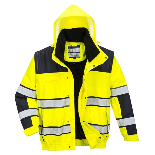 Blouson HiVis 3 en 1 couleur : Jaune/Noir taille XL - PORTWEST