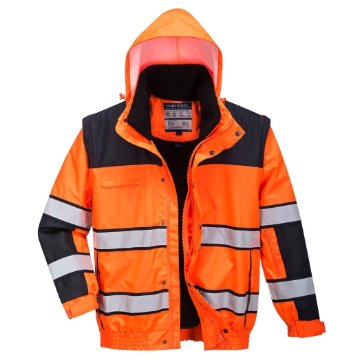 Blouson HiVis 3 en 1 couleur : Orange/Noir taille XXXL - PORTWEST