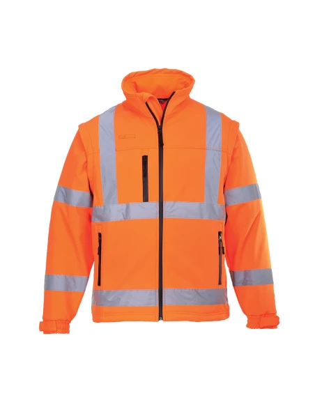 Blouson HiVis Softshell (3 couches) couleur : Orange taille XL - PORTWEST