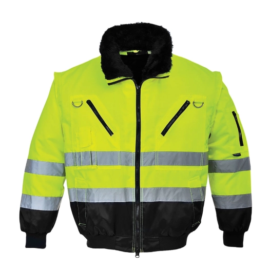 Blouson pilote 3 en 1 haute visibilité couleur : Jaune/Noir taille XXL - PORTWEST