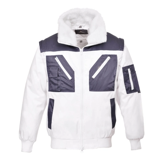 Blouson pilote bicolore couleur : Blanc taille 5XL - PORTWEST