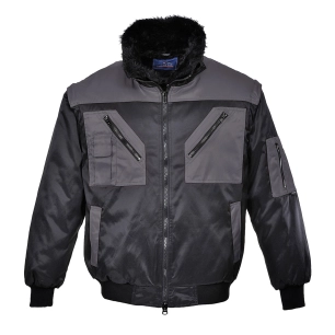 Blouson pilote bicolore couleur : Noir/Gris taille 4XL - PORTWEST