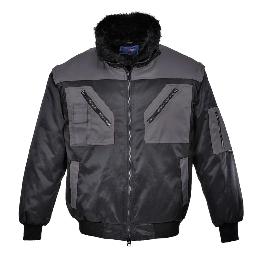 Blouson pilote bicolore couleur : Noir/Gris taille L - PORTWEST