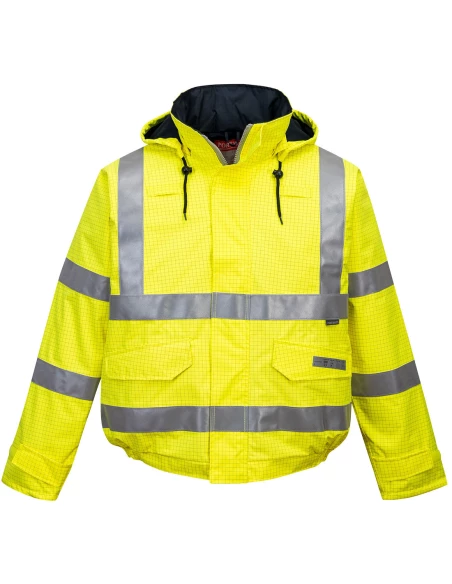 Blouson pilote HV Pluie Bizflame antistatique et flamme retardant couleur : Jaune taille 5XL - PORTWEST