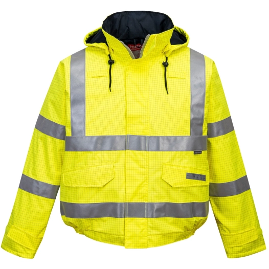 Blouson pilote HV Pluie Bizflame antistatique et flamme retardant couleur : Jaune taille M - PORTWEST