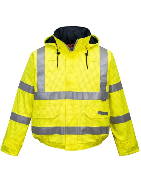 Blouson pilote HV Pluie Bizflame antistatique et flamme retardant couleur : Jaune taille XL - PORTWEST