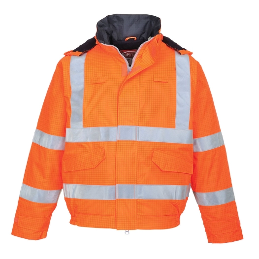 Blouson pilote HV Pluie Bizflame antistatique et flamme retardant couleur : Orange taille XXXL - PORTWEST