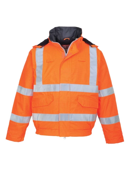 Blouson pilote HV Pluie Bizflame antistatique et flamme retardant couleur : Orange taille XXXL - PORTWEST