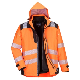 Blouson PW3 3-en-1 haute visibilité couleur : Orange/Noir taille 4XL - PORTWEST