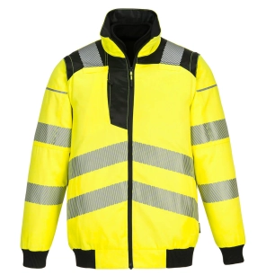 Blouson PW3 haute visibilité 3-en-1 couleur : Jaune/Noir taille M - PORTWEST
