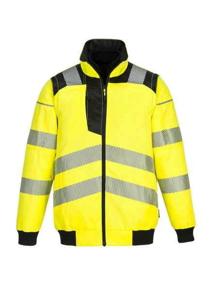 Blouson PW3 haute visibilité 3-en-1 couleur : Jaune/Noir taille XL - PORTWEST