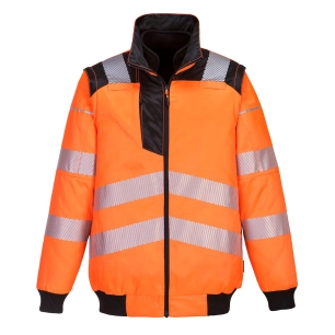 Blouson PW3 haute visibilité 3-en-1 couleur : Orange/Noir taille XXL - PORTWEST