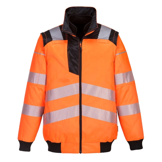 Blouson PW3 haute visibilité 3-en-1 couleur : Orange/Noir taille XXXL - PORTWEST