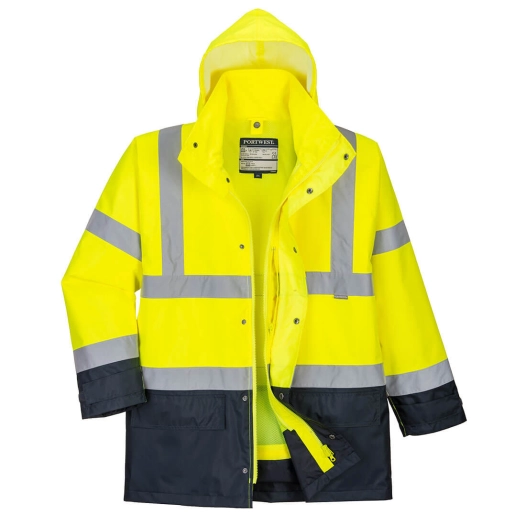 Parka Bicolore Executive 5-en-1 couleur : Jaune/Marine taille M - PORTWEST