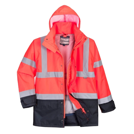 Parka Bicolore Executive 5-en-1 couleur : Rouge/Marine taille XL - PORTWEST