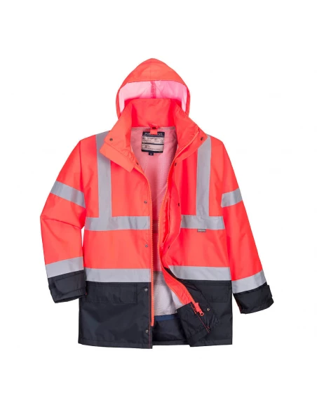 Parka Bicolore Executive 5-en-1 couleur : Rouge/Marine taille XXXL - PORTWEST