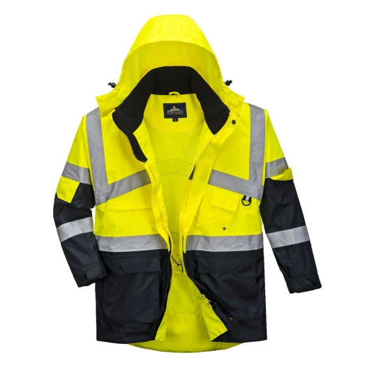 Parka Bicolore Respirant Hi-Vis couleur : Jaune/Marine taille L - PORTWEST