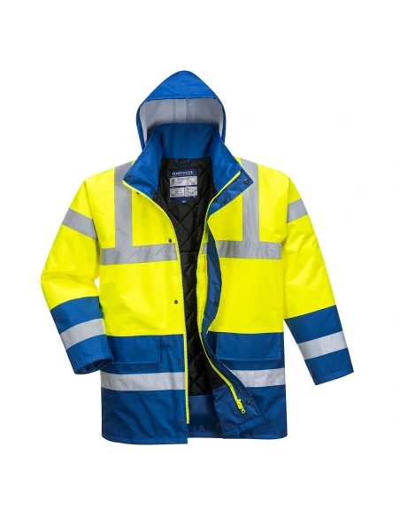 Parka Bicolore Traffic couleur : Jaune/Royal taille L - PORTWEST
