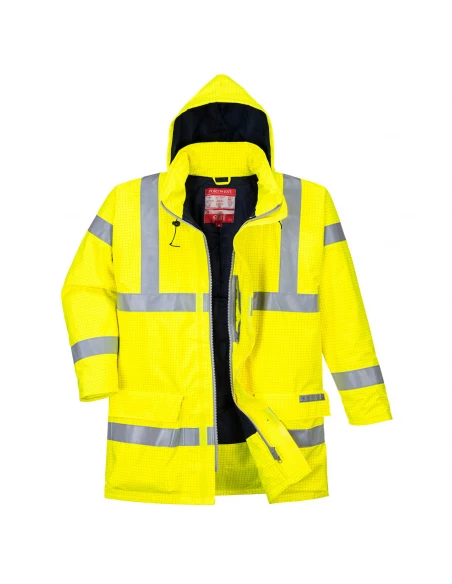 Parka Bizflame Rain Hi-Vis multirisque couleur : Jaune taille M - PORTWEST