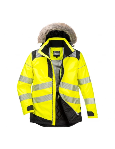 Parka d'hiver haute visibilité PW3 couleur : Jaune/Noir taille XXL - PORTWEST