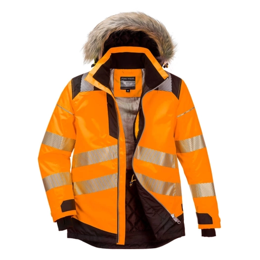 Parka d'hiver haute visibilité PW3 couleur : Orange/Noir taille 4XL - PORTWEST