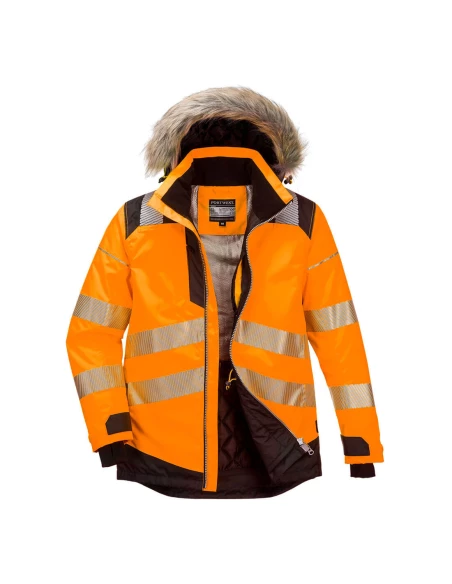 Parka d'hiver haute visibilité PW3 couleur : Orange/Noir taille L - PORTWEST