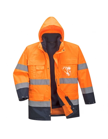 Parka haute visibilité 3 en 1 couleur : Orange/Marine taille L - PORTWEST