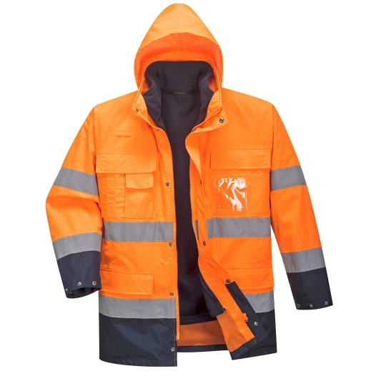 Parka haute visibilité 3 en 1 couleur : Orange/Marine taille S - PORTWEST