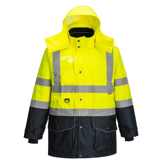 Parka Haute-Visibilité 7-en-1 Traffic Contrast couleur : Jaune/Marine taille XS - PORTWEST