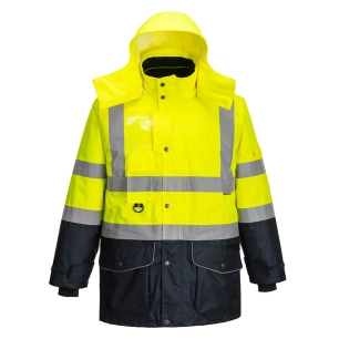 Parka Haute-Visibilité 7-en-1 Traffic Contrast couleur : Jaune/Marine taille XS - PORTWEST