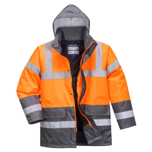 Parka HV Bicolore couleur : Orange/Gris taille XL - PORTWEST