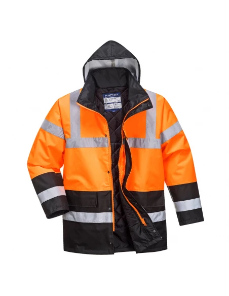 Parka HV Bicolore couleur : Orange/Noir taille M - PORTWEST