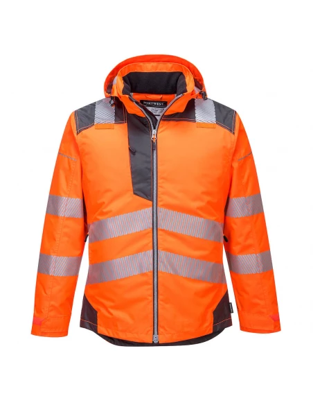 Parka HV PW3 couleur : Orange/Gris taille XXXL - PORTWEST