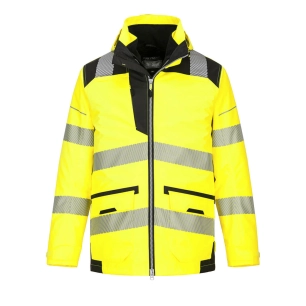 Parka PW3 Hi-Vis 5-en-1 couleur : Jaune/Noir taille XXL - PORTWEST
