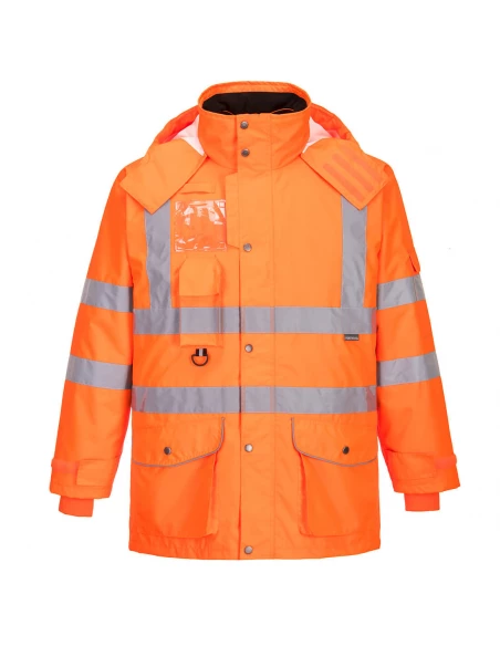 Parka Traffic HV 7-en-1 RIS couleur : Orange taille XL - PORTWEST