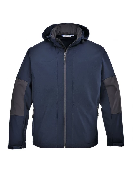 Softshell avec capuche (3 couches) couleur : Marine taille L - PORTWEST