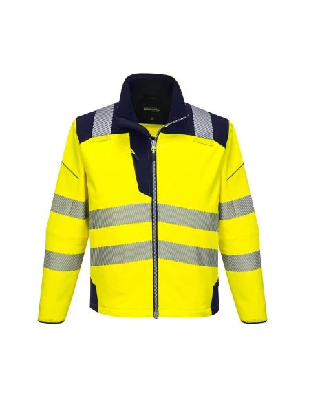 Softshell Haute-Visibilité PW3 couleur : Jaune/Marine taille 4XL - PORTWEST