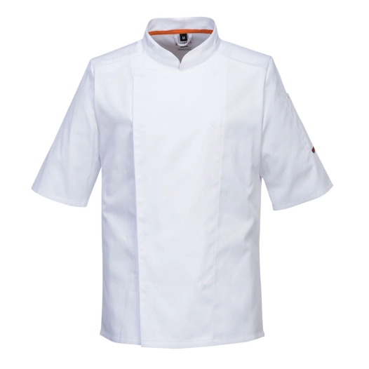 Veste de cuisinier Maille Pro S/S couleur : Blanc taille S - PORTWEST